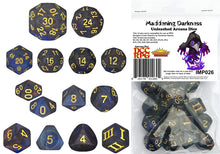 Load image into Gallery viewer, Specialty 14 Unusual DCC Dice Set - Maddening Darkness
