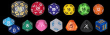 Load image into Gallery viewer, Specialty 14 Unusual DCC Dice Set - Multi-Color / Rainbow
