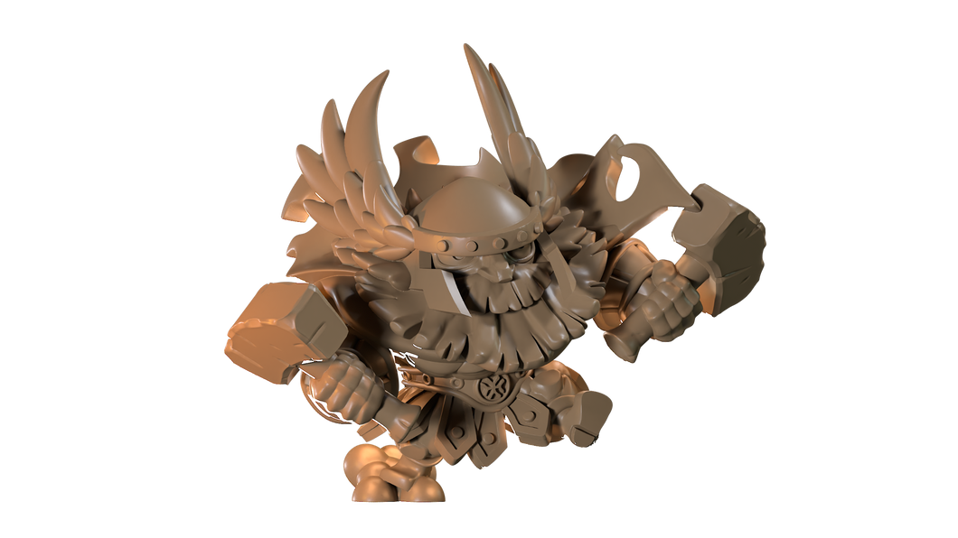 Capsule Chibi - Leaping Hammer Dwarf