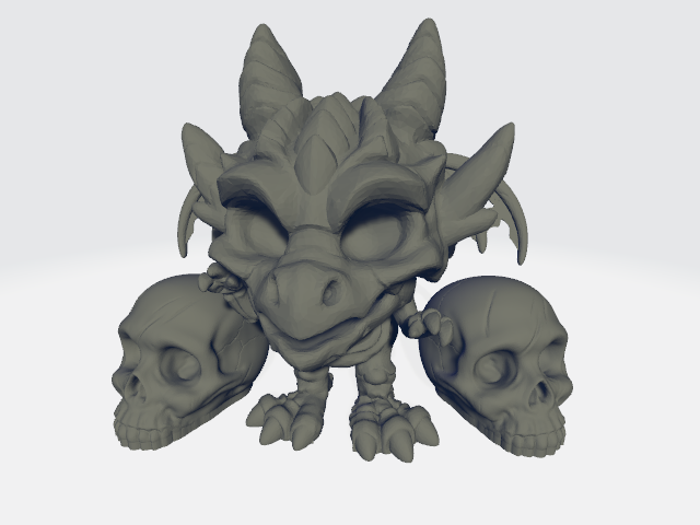 Chibi Baby Dracolich W/ Human Skulls