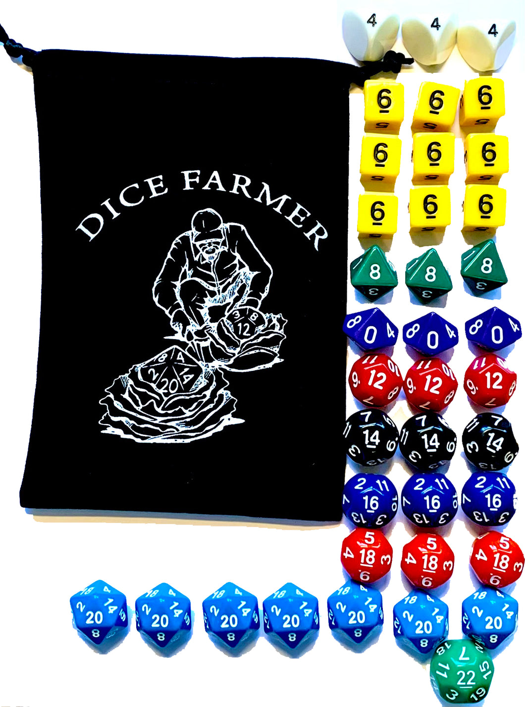 Dice Farmer - Educational dice Game Teaching Addition & Strategic Decision Making - 38 Color Coded Unusual dice