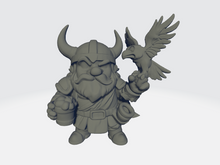 Load image into Gallery viewer, Big Head Chibi - Viking Lord W/Raven
