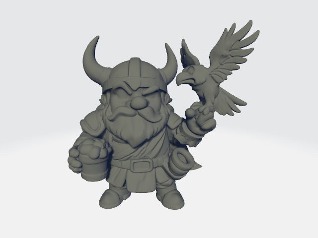 Big Head Chibi - Viking Lord W/Raven