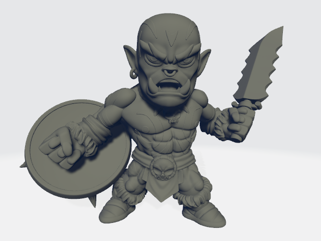 Chibiatures - Orc Sword & Shield #1
