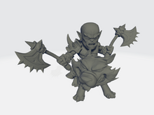 Load image into Gallery viewer, Chibiatures - Double Axe Orc W/Wolf Mount
