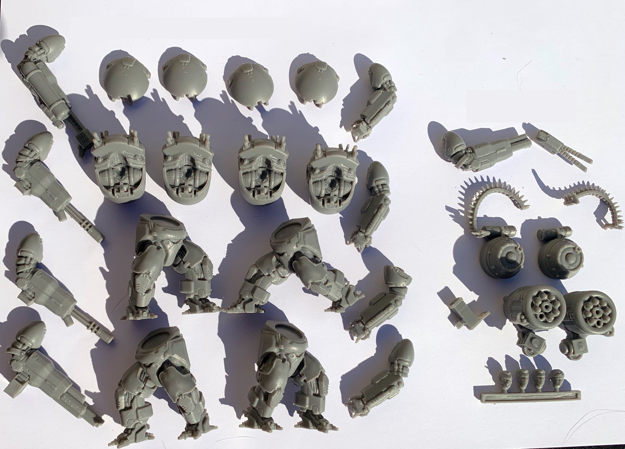 Hardsuit Mech Sci-Fi Mech / Mecha Hardsuit 50mm Power Armor - Set of 4 with Multiple ...