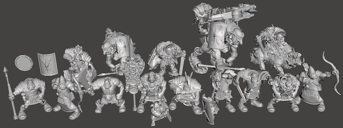 Digital STLs - 25 Models - Roman Orc Army