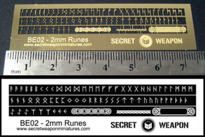 2mm Brass Nordic Runes