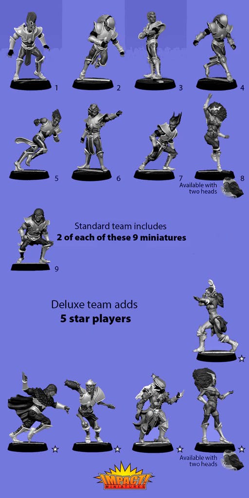 Dark Elf Deluxe Fantasy Football Team