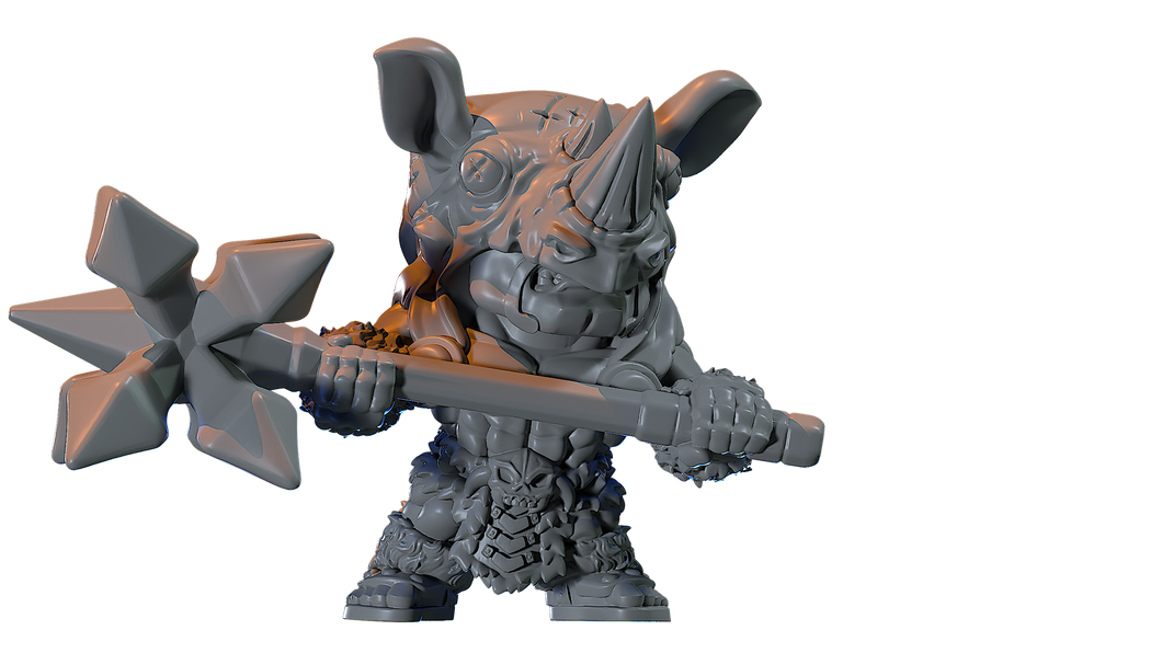 Capsule Chibi - Rock / Rhino Warrior / Knight