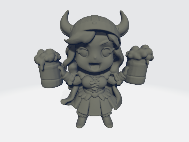 Big Head Chibi - Viking Cheers Girl