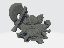 Load image into Gallery viewer, Capsule Chibi - Squat Slicemaster / Axe Dwarf
