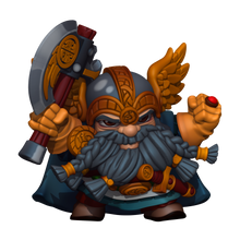 Load image into Gallery viewer, Capsule Chibi - Squat Slicemaster / Axe Dwarf
