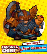 Load image into Gallery viewer, Capsule Chibi - Squat Slicemaster / Axe Dwarf
