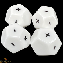 Load image into Gallery viewer, TDSO DodecaFate - 12 Sided Fate / Fudge Dice (Set of 4)
