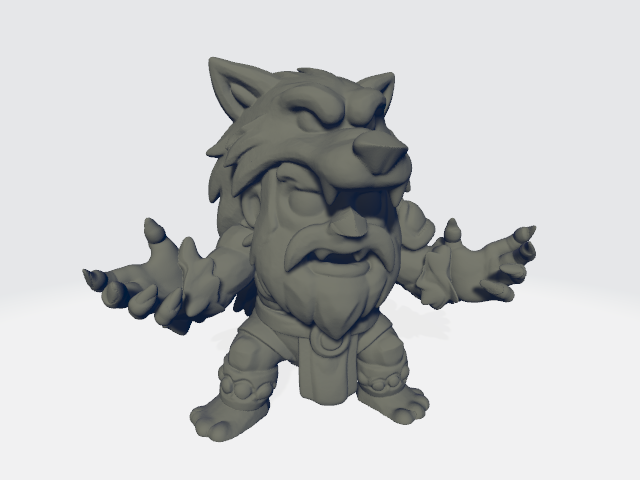 Big Head Chibi - Wolf Viking #3