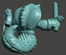 Load image into Gallery viewer, Capsule Chibi - Snekmen / Snakeman Warband #1 (Sword &amp; Shield)
