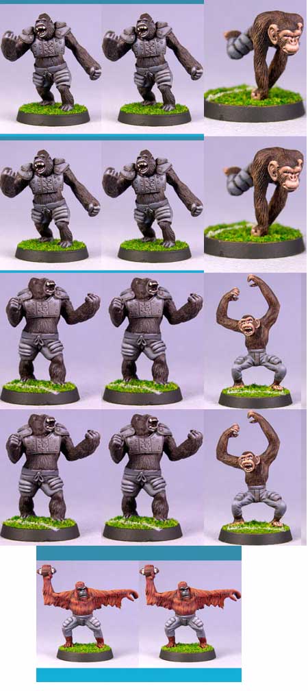 Fantasy Football Apes Team #3 (14 figures) (Metal) SG_ATM3