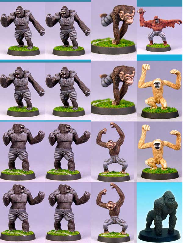 Fantasy Football Apes Team #4 (16 figures) (Metal) SG_ATM4