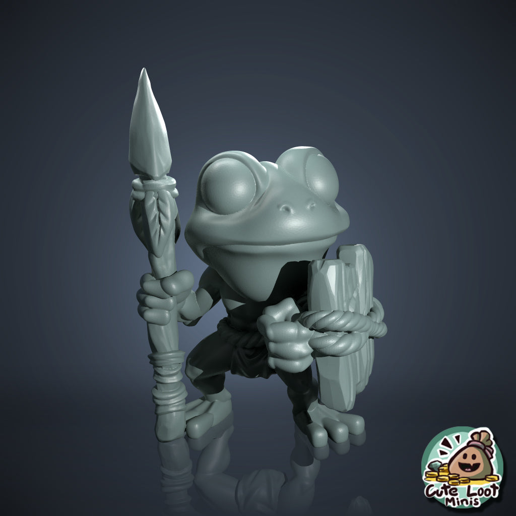 Chibi Frogfolk W/Spear and Shield