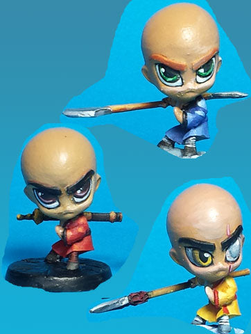 Chibi Monk W/ Weapons