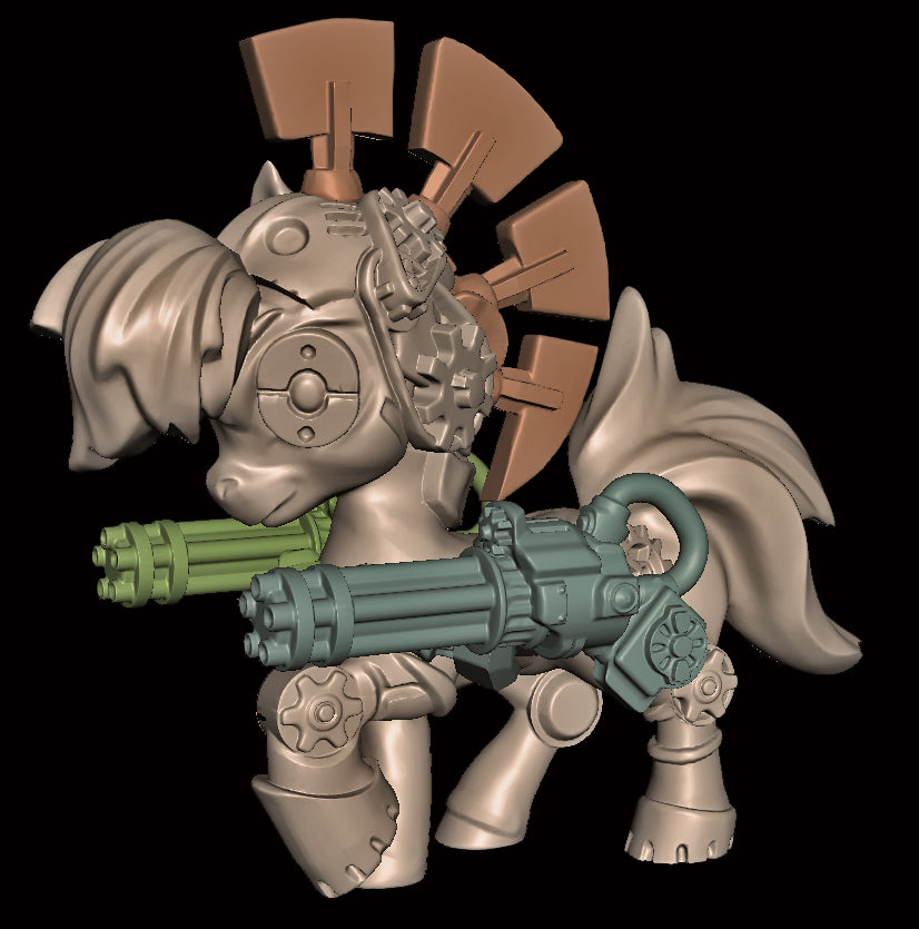 Chibi Cyborg Pony W/Guns