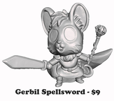 Chibi Tooth & Sword Gerbil Spellsword