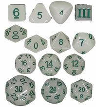 Load image into Gallery viewer, Specialty 14 Unusual DCC Dice Set - Lightning Bolt (Glow)
