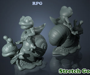 Frogfolk RPG Young Tadpole Snail Rider