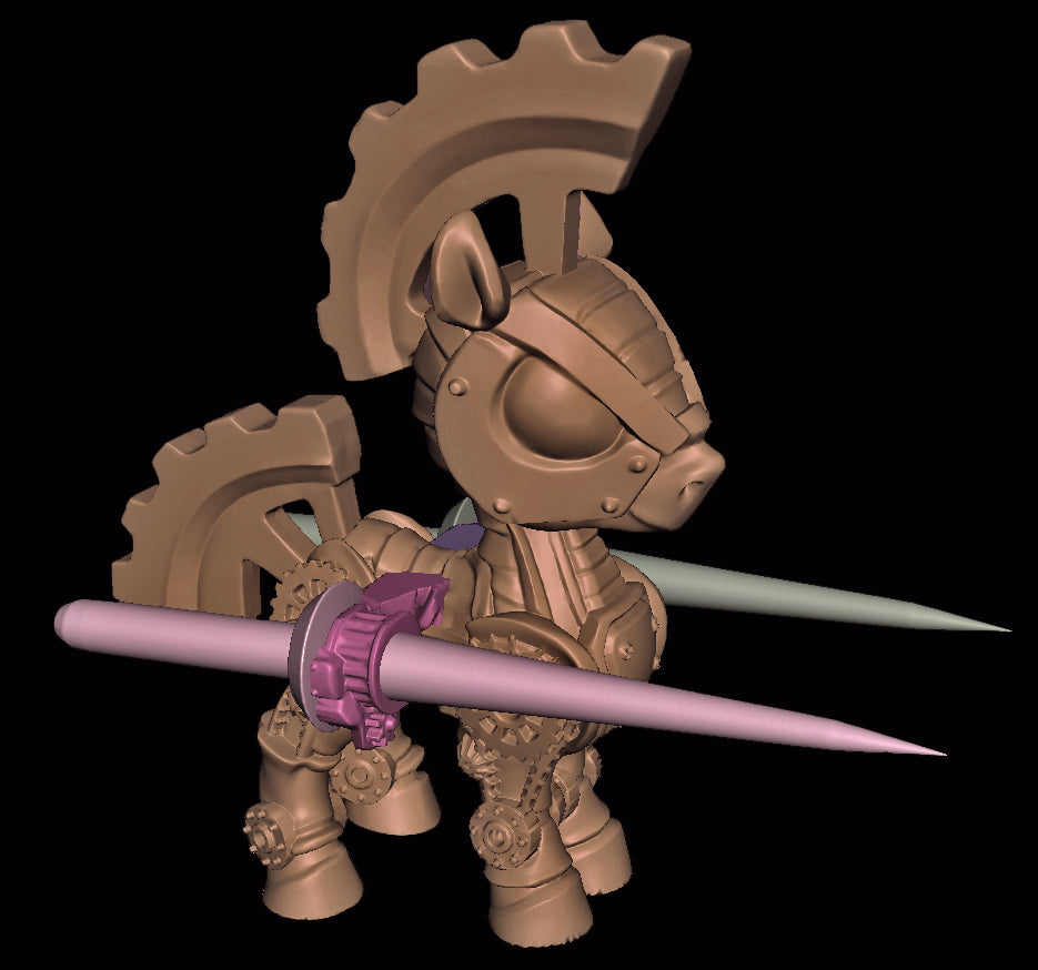 Chibi Medieval Steampunk Pony