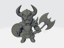 Load image into Gallery viewer, Chibiatures - Barbarian #8 W/Axe and Shield

