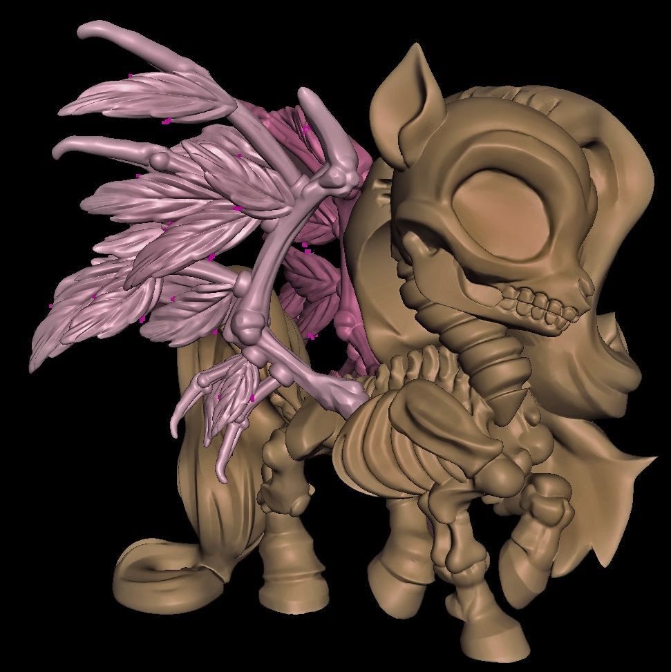 Chibi Skeleton Pegasus (Feathered Wings)