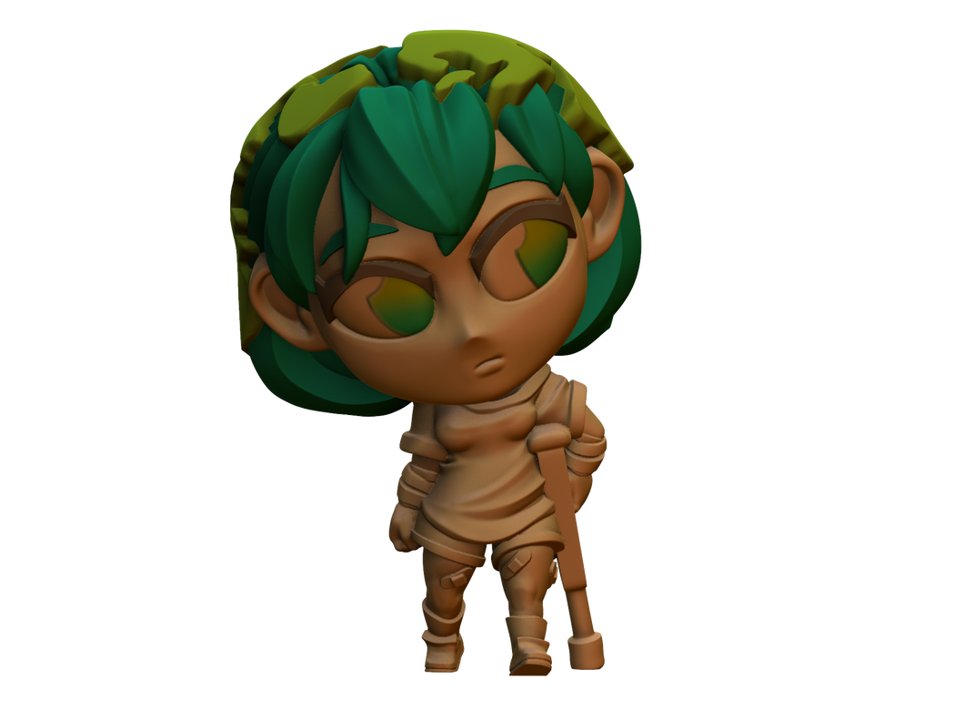 Capsule Chibi - Earth-Chan (Crutches)